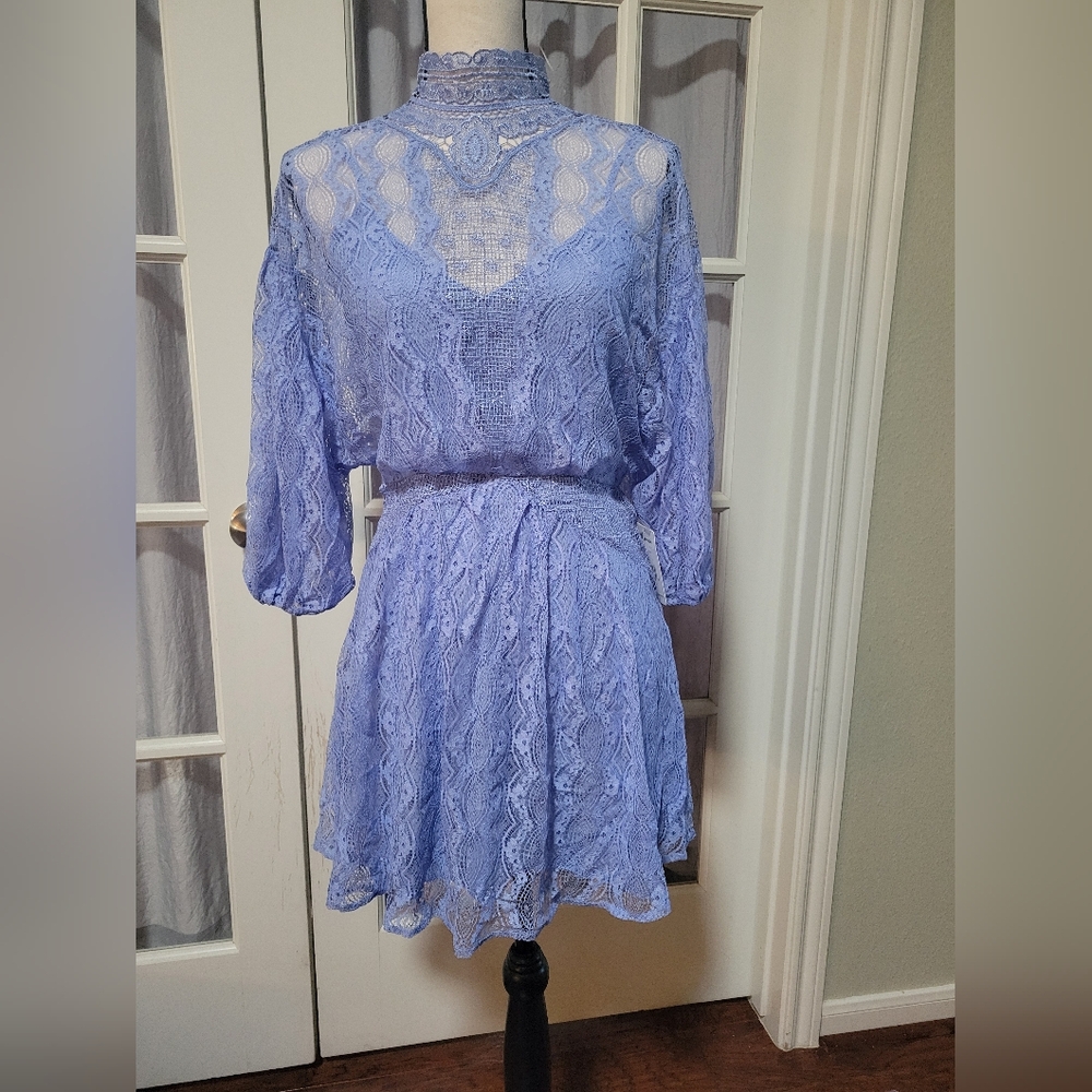 Free People Lace Dress in Soft Violet